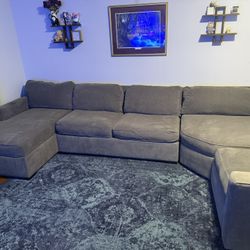 Large Grey Section Couch 