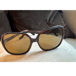 Kate Spade oversized Brown glasses with dark frames and yellow lenses