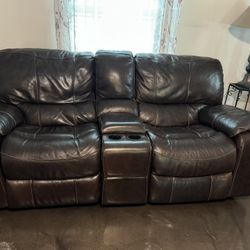 Brown Leather couches 