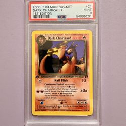 PSA 9 2000 POKEMON ROCKET #21 DARK CHARIZARD 1ST EDITION