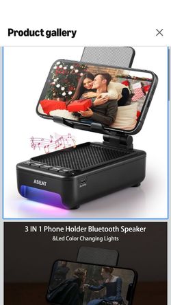 Cell Phone Stand with Bluetooth Speaker&Led Color Changing Light, Unique Gifts for Women Dad Her Husband, Cool Tech Gadget Wireless Speaker, Birthday 