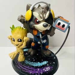 Disney Exclusive Wonder Ground Guardians Cosmic Boogie Rocket Groot Vinyl Figure
