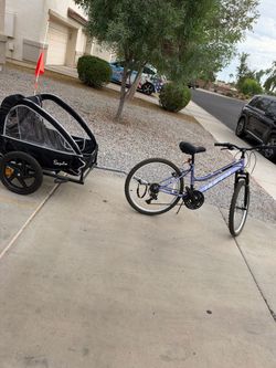 Bike and kids bike trailer