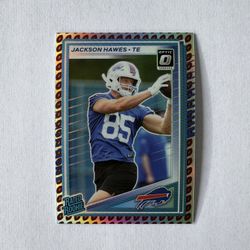 2025 Donruss Jackson Hawes Optic Preview Football Emoji Rated Rookie Bills #357