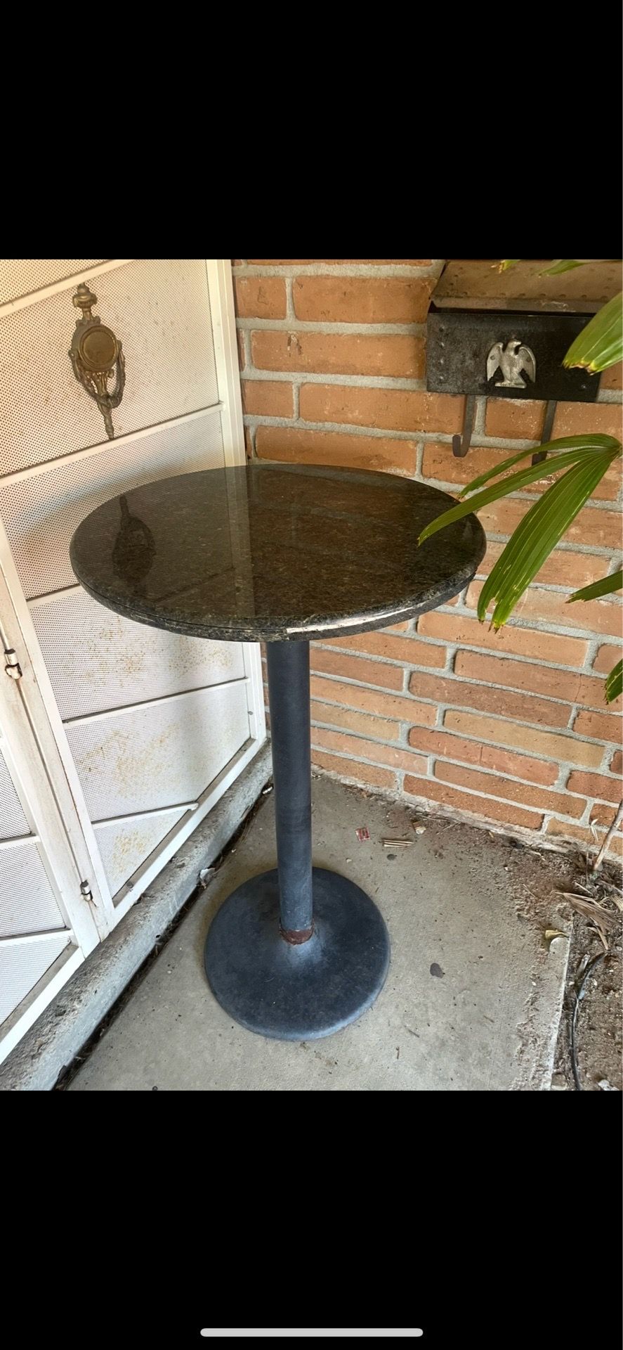 Solid, steel based table