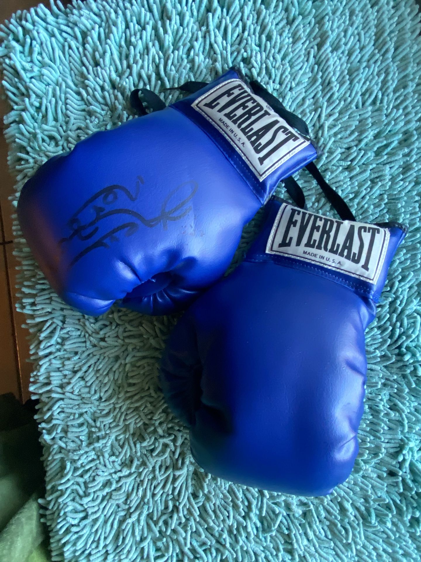 Autographed Ken Norton Everlasting Boxing. Gloves - Royal Blue - Brand New