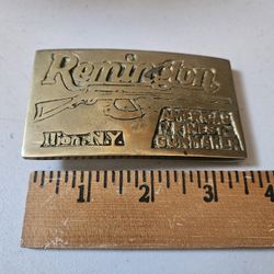 Vintage Remington Arms Brass Belt Buckle Nice Numbered Piece Vtg 