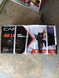 CAP RSWB-CS040T 40 Lb Total Adjustable Cast Iron Dumbbell Set - Black NEW