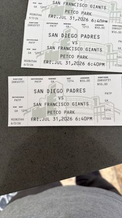 Padres Giants 7/31 tickets