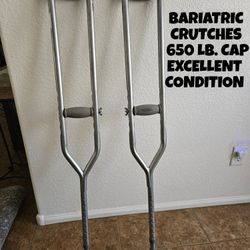 BARIATRIC STEEL CRUTCHES, 5'2"-5'10"