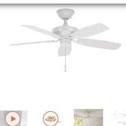 Hampton Bay Gazebo II 42 in. Indoor/Outdoor White Ceiling Fan