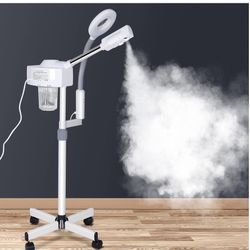 Rolling White Facial, Body  Steamer, UV light, Magnifying, Spa