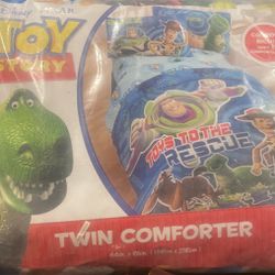 Vtg TOY STORY Twin Comforter - Buzz & Woody “Toys To The Rescue”