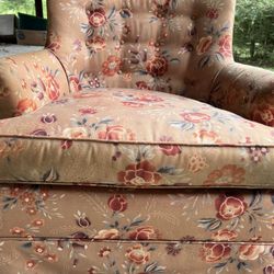 Vintage Floral Custom Upholstered Armchair