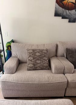 Beige Fabric Sectional Sofa