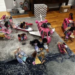 Barbie Lot With Airplane, Limo Bus, Boat & SO MUCH MORE 