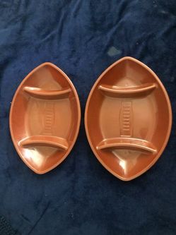 Football-Shaped Divided Serving Trays Set of 2