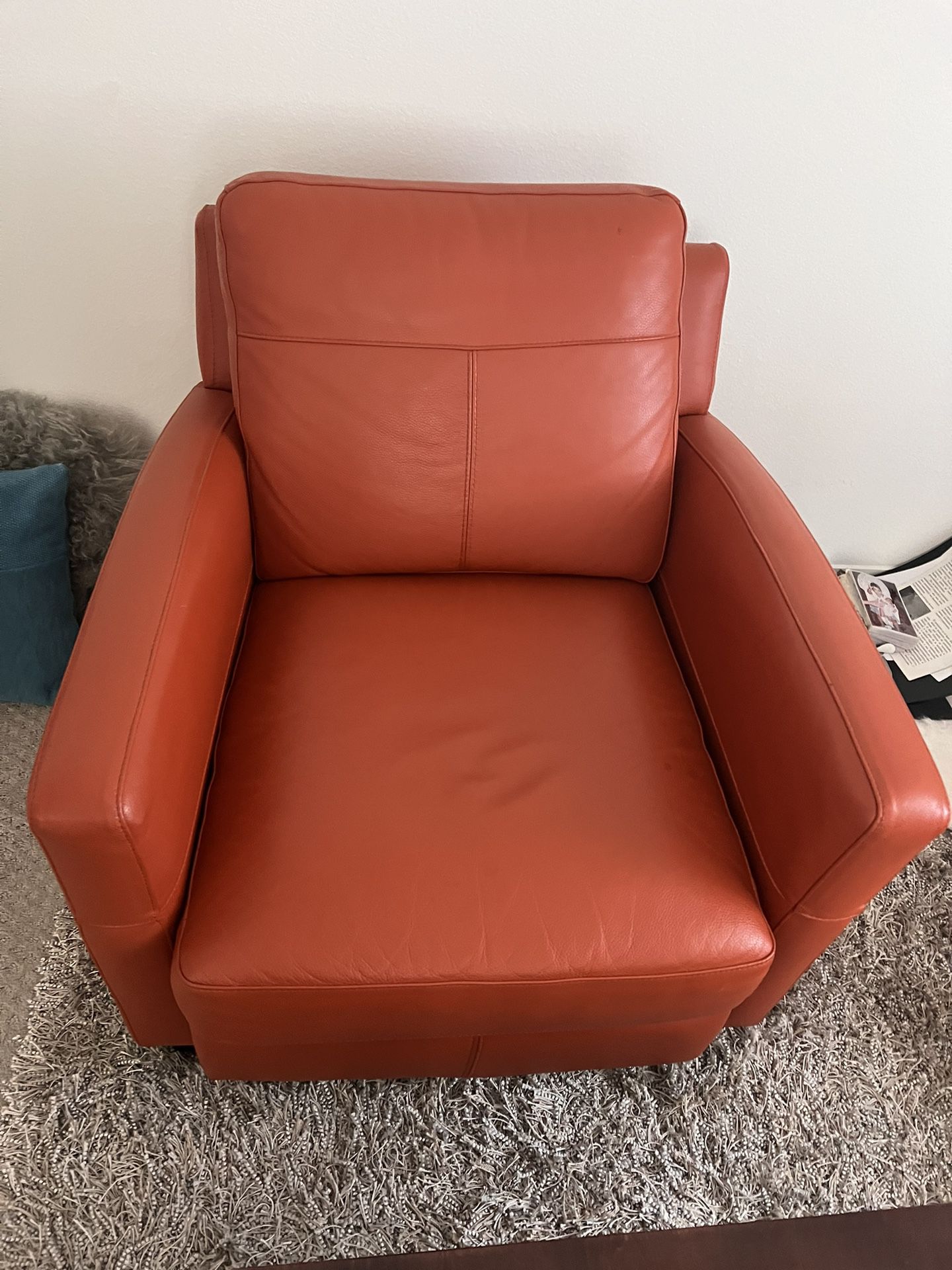Small Italian Leather Sofa with Option to Purchase Larger Size