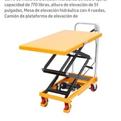 Carro de mesa de elevación hidráulica de doble tijera,