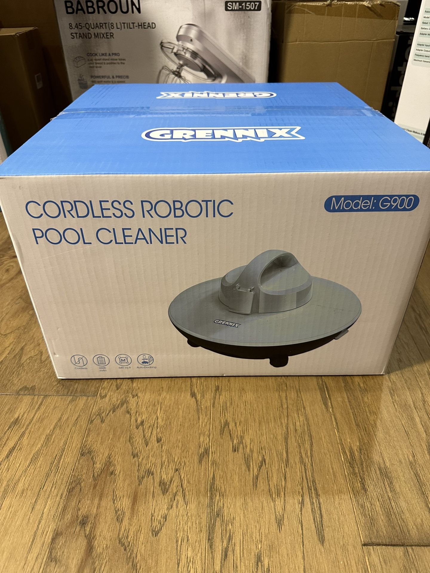 Pool Cleaner - Cordless Robotic Pool Vacuum for Above Ground & In-Ground Swimming Pool Automatic Water Cleaner with Top Handle, Robotic Underwater Cle