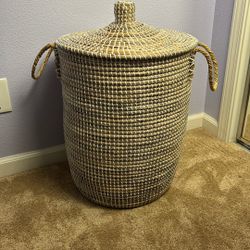 Woven Weave Hamper Basket With Lid