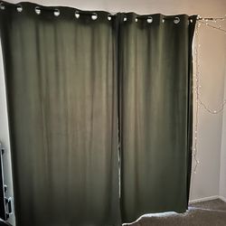 Olive Green Velvet Curtains 