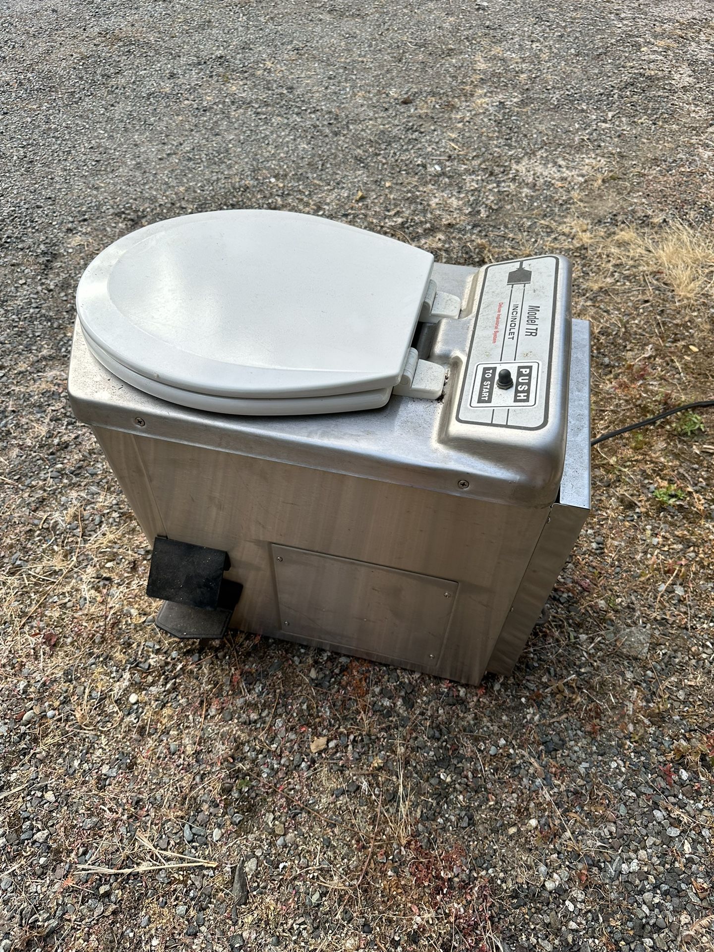 Incinolet toilet outlet