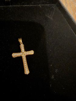 Gold diamond cross pendant