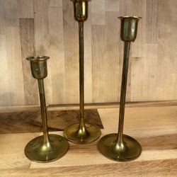 Copper Tiered Brass Candlesticks 