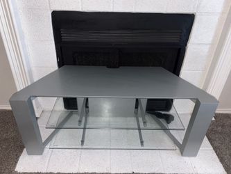 Modern TV Stand / Entertainment Center with Glass Shelve