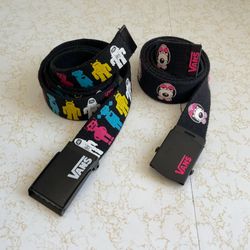 VINTAGE VANS Y2K CANVAS ADJUSTABLE BELTS ROBOTS BASSET HOUND PUPPY SKATER