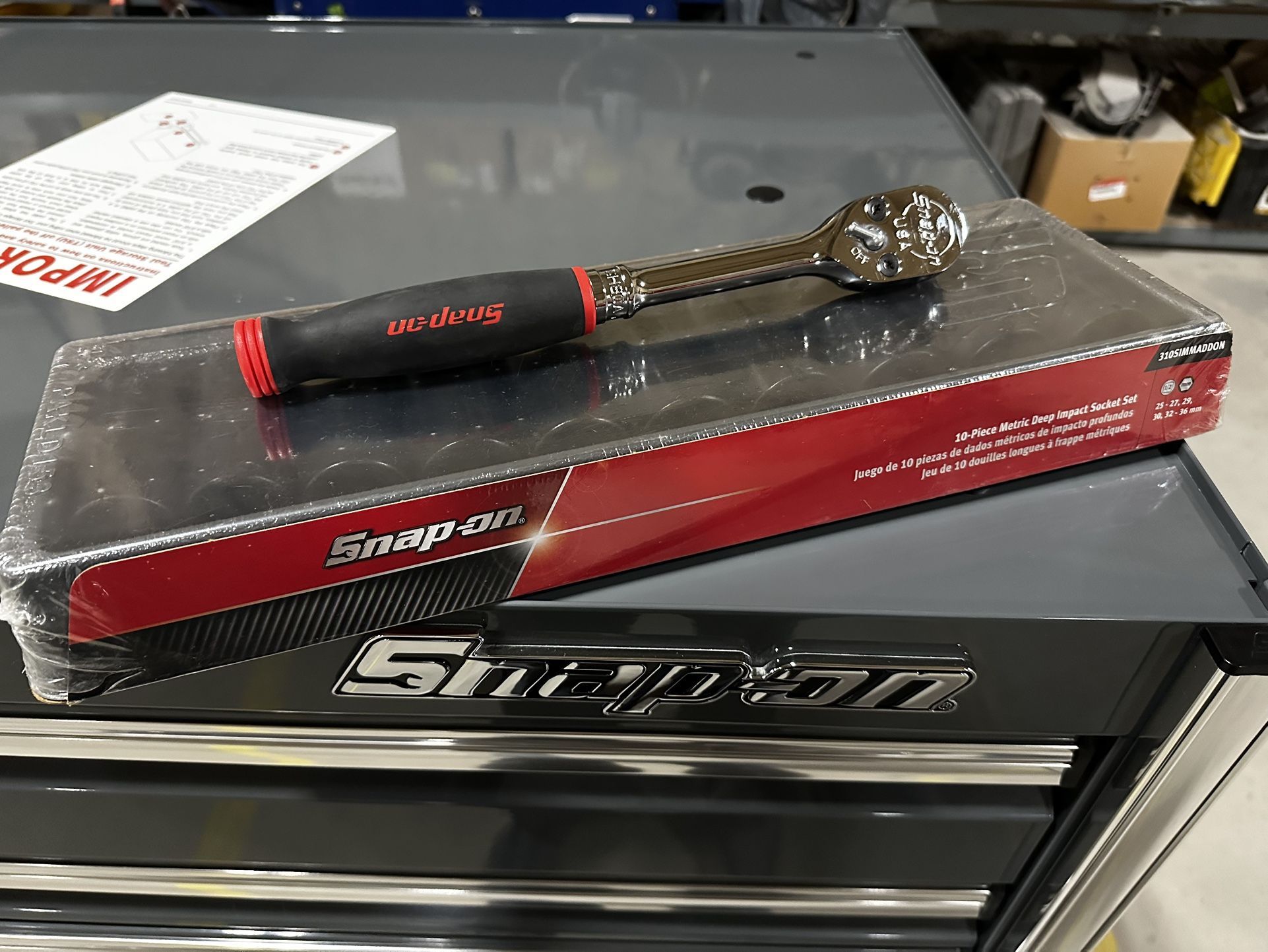 Snap-on 10piece Metric Deep Impact Socket Set With Ratchet