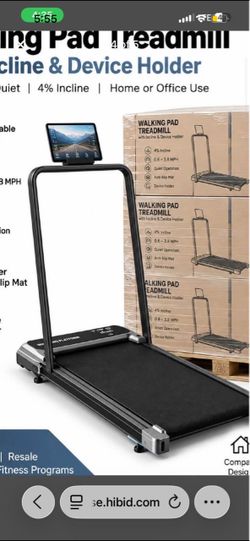 Walking Pad Treadmill with Incline & Device Holder