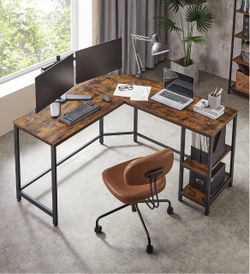 L-Shaped Office Desk with Shelves – (ESTATE MOVING SALE – NEED GONE ASAP!)