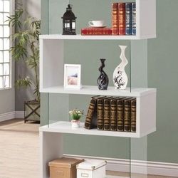 BOOKCASE WHITE AND GLASS
