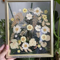 Boho chic Pressed Flower And Glass Frame 