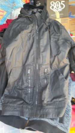 Black Zip-Up Hooded Jacket like new Large