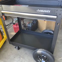 Brand New In Box Husky All Terrain 36 Inch 1 Drawer 2 Tray Utility Cart 