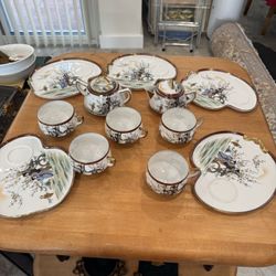 Geisha-ware (Kutani) china tea set