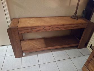 Wood Console Table with Lower Shelf