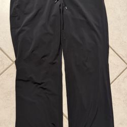 ATHLETA Womens Black 14 LINED PANTS Cinch Hem Casual/Travel Adjustable Hem