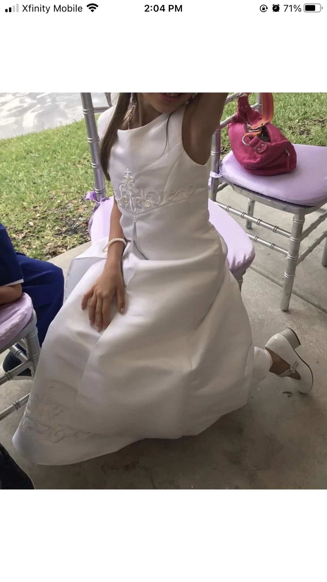 Communion Wedding David Bridal Flower Girl Dress (looks Brand New!)-size7