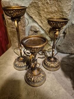 Candleholders H 11"1/2, H 10", H 8"