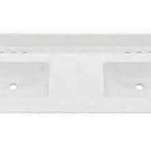 Has Stain Double Sink 61" x 22" Bathroom Vanity Top w/ Integrated Backsplash Undermount Ceramic
