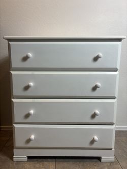 4 Drawer White Dresser -Chest Of Drawers