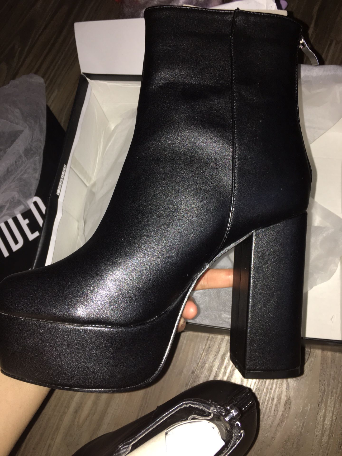 Missguided black extreme platform boot