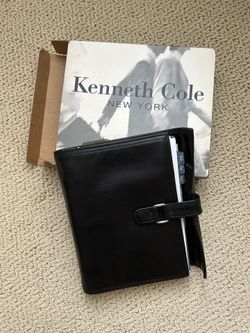 Vintage Like New Kenneth Cole Leather Planner, In Original Box 
