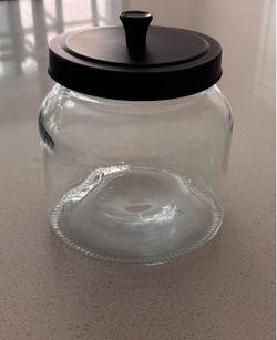 GLASS STORAGE CONTAINER  GOOD CONDITION  LOOK AT ALL PICTURES  THANK YOU
