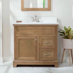 Style Selections Merrill 36-in Desert Beige Bathroom Vanity Base Cabinet without Top