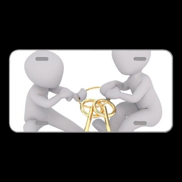License Plate Novelty Car Front White Male 3D Man Isolated 3D Model